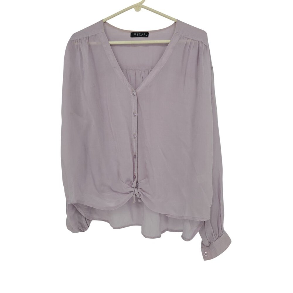 Maven West Soft Purple Button-Up Blouse